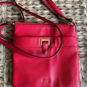 Lauren by Ralph Lauren red leather crossbody purse